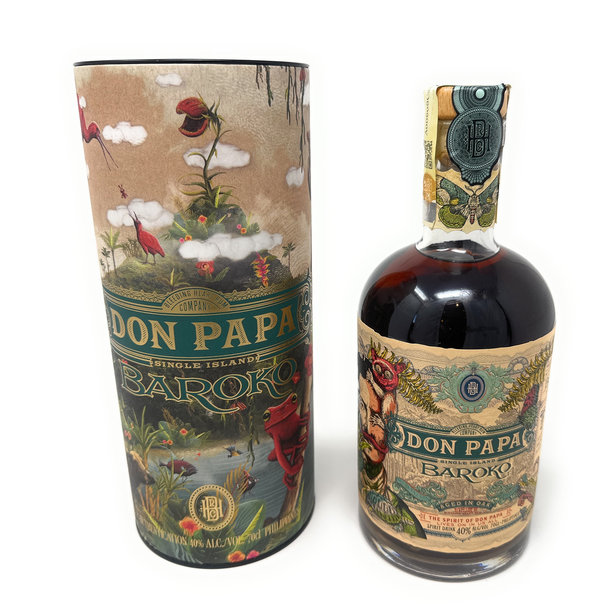 Don Papa Baroko Rum in Geschenkdose Art 2022 by Eliska Podzimkova 0,7 ltr. Flasche 40% VOL.