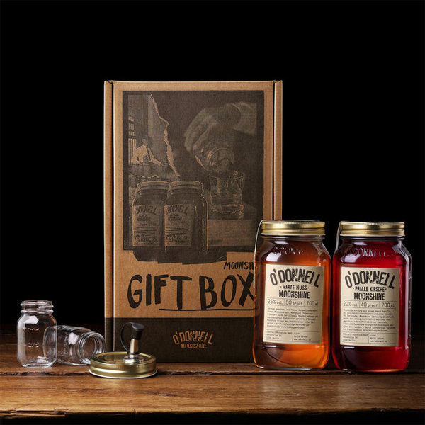 O'DONNELL MOONSHINE 2er Geschenkbox 17%-72%Vol. Mason Jars 700 ml